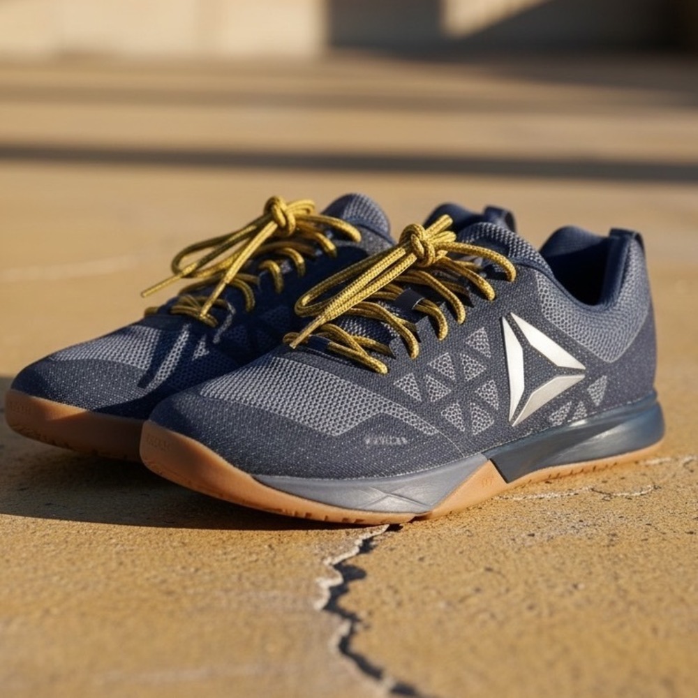Reebok CrossFit Nano 6.0 Mens 7.5 Navy Blue Gum Training Shoes AR3290